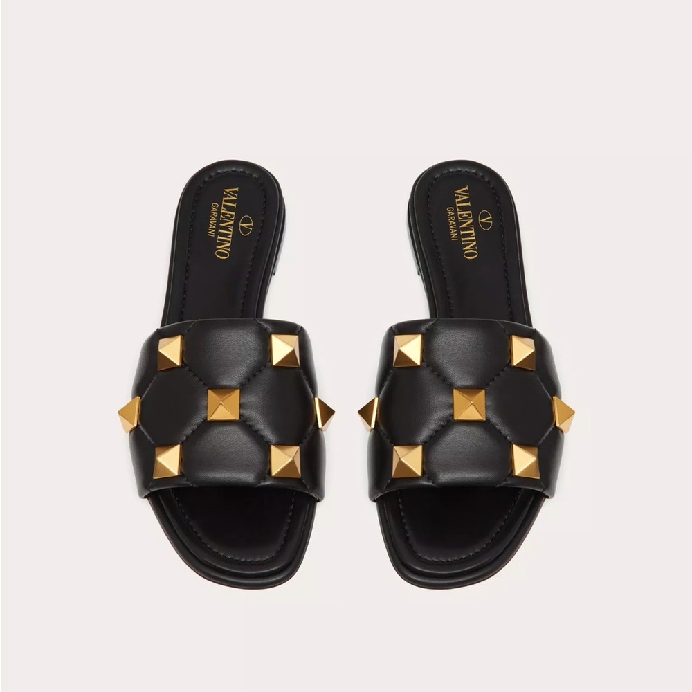 Valentino Roman Stud Flat Slide Sandal